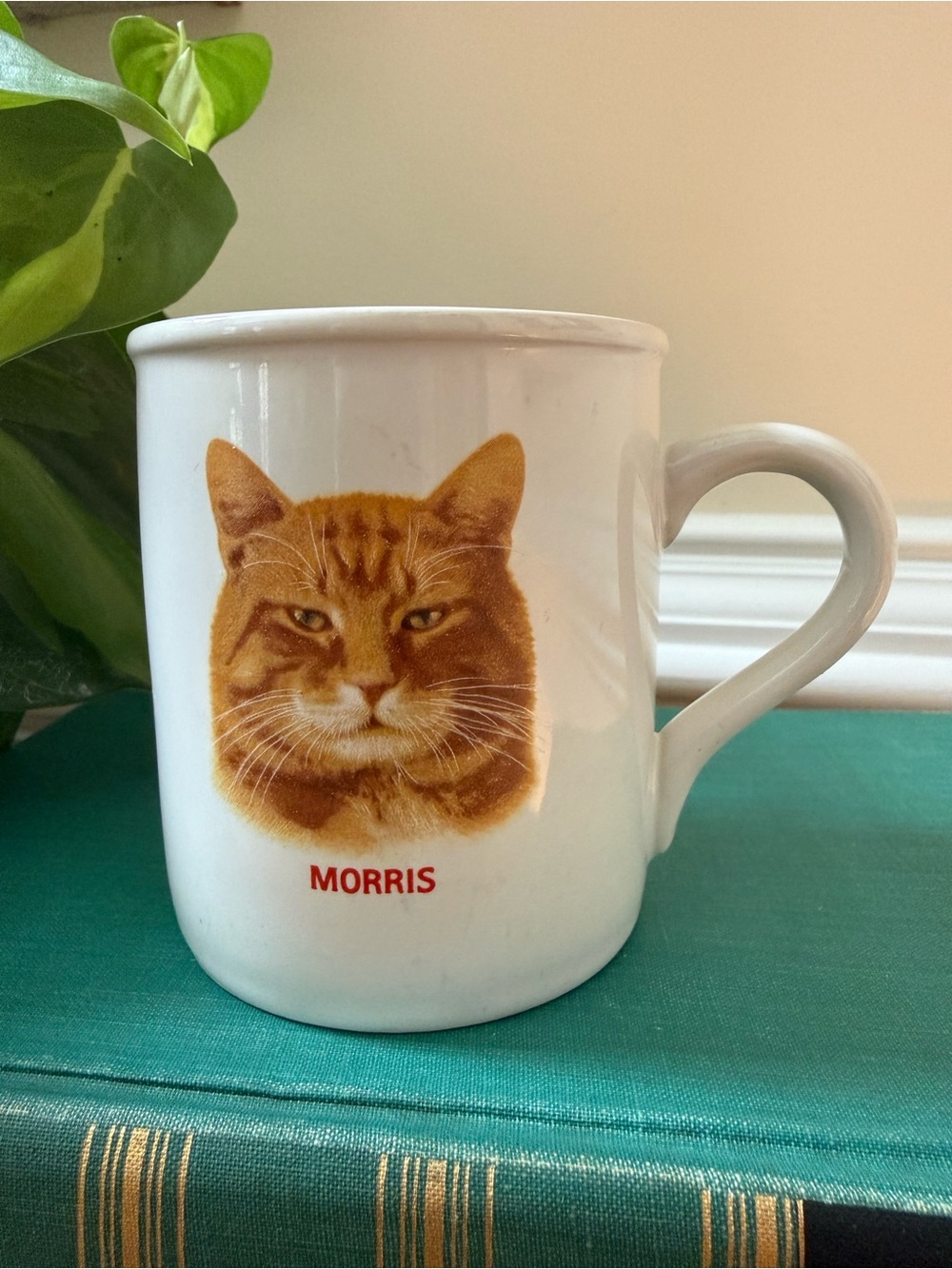Vintage Morris the Cat Ceramic Mug - 9 Lives spokes-cat - White 8oz